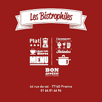 Menu du Les Bistrophiles à Provins