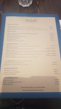 Kililie's Resto-Brunch à Nice menu