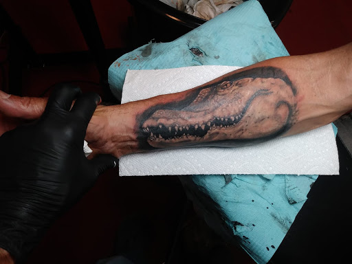 Explore wrench tattoo ideas, creative tattoo ideas in Dripping Springs, available at Hill Country Arts Piercings And Tattoos