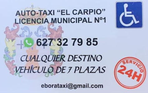 Taxi El Carpio de Tajo C. Mesones, 11, 45533 El Carpio de Tajo, Toledo, España