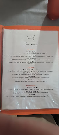 Restaurant français L'Endroit à Salon-de-Provence (le menu)