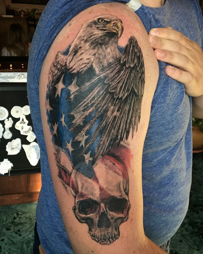 Explore american flag tattoos ideas, creative tattoo ideas in Charlotte, available at Tattoo Me Charlotte