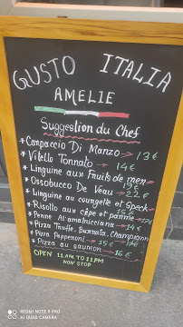 Carte du Gusto Italia Amélie à Paris