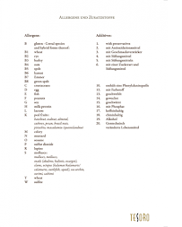 Restaurant Tesoro à Hanover carte