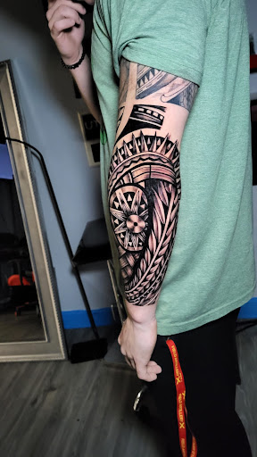 Explore man tattoo sleeve ideas, creative tattoo ideas in Tampa, available at Emphasis Tattoo