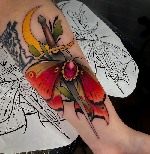 Explore elder scrolls tattoo ideas, creative tattoo ideas in Kissimmee, available at Fallen Sparrow Tattoo Co