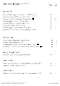 Menu / carte de Restaurant Paul à Paris