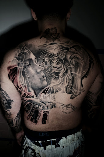 Explore justice tattoo ideas, creative tattoo ideas in Garland, available at Rock Ink Tattoos