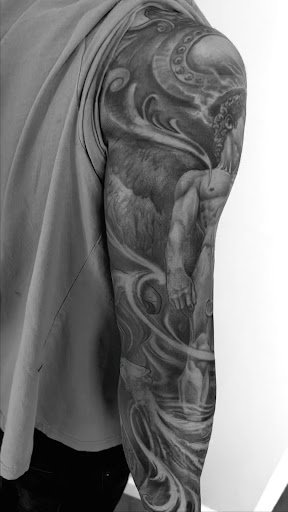 Explore dominican flag tattoo ideas, creative tattoo ideas in Clarksville, available at Tattoo Technique Studio