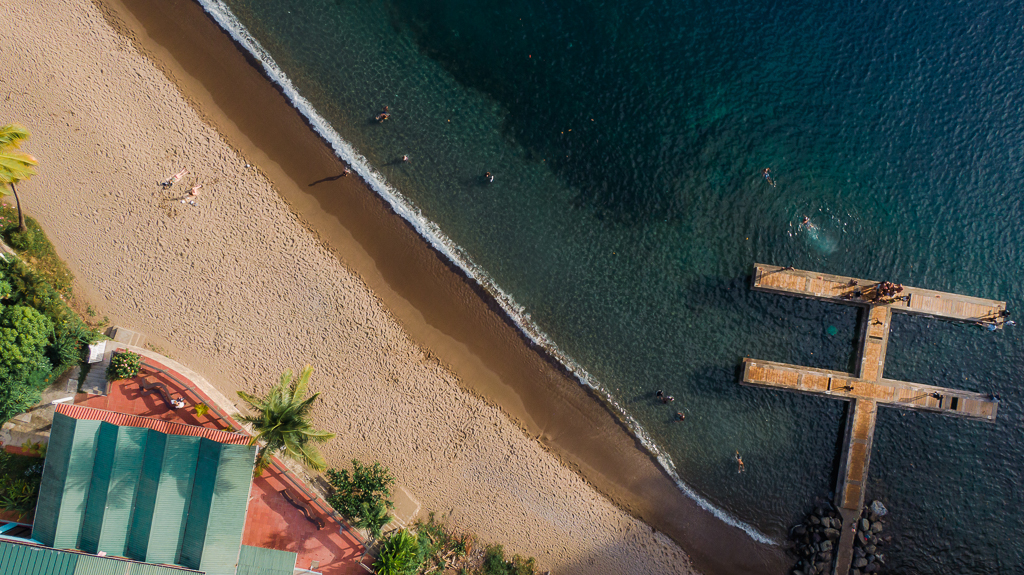 Photo of Soufriere beach and the settlement