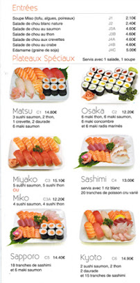 POKE 4 SAISONS à Paris menu