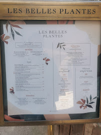 Les Belles Plantes à Paris menu