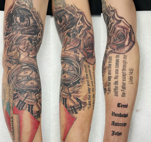 Explore dad and daughter tattoo ideas, creative tattoo ideas in Seattle, available at Dragon Tattoo