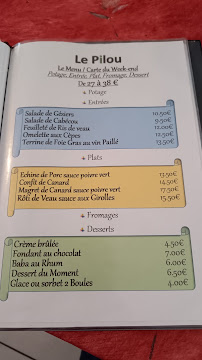 Restaurant français Auberge du Pilou à Queyssac-les-Vignes - menu / carte