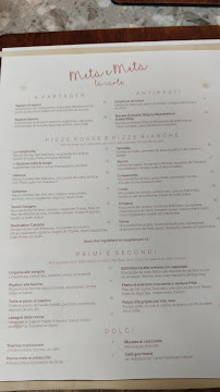 Pizzeria Metà e Metà Pizzeria à Montreuil - menu / carte