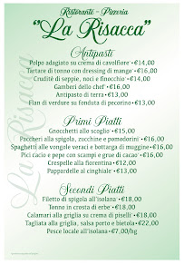 Menu du Ristorante-Pizzeria “La Risacca” à Porto Azzurro