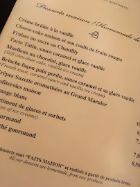 Le Corner à Paris menu