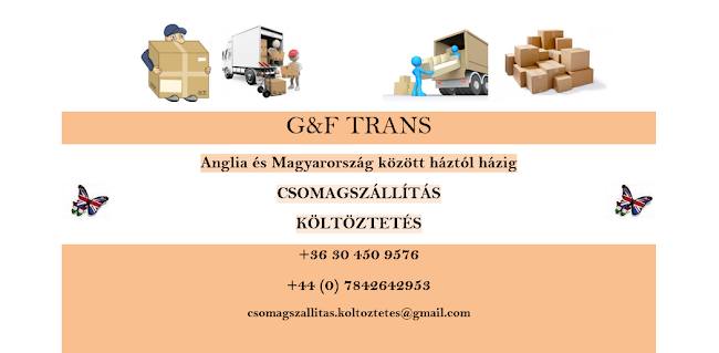 GF TRANS, csomagszállítás, költöztetés Anglia és Magyarország között, háztól házig! - Pécs