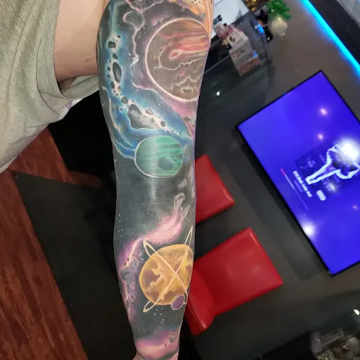 Explore name design tattoo ideas, creative tattoo ideas in Pearland, available at Black List Tattoo & Piercing Co.