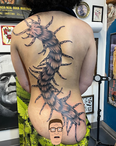 Explore sleeve tattoo filler ideas, creative tattoo ideas in Muskogee, available at Spurlocks Emporium