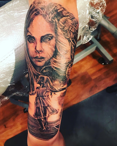 Explore tattoo shop decor ideas, creative tattoo ideas in Cary, available at Apocalypse Girl Tattoos