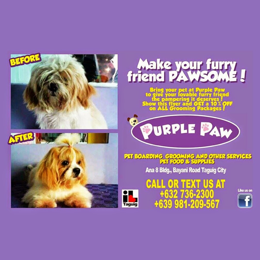 Purple Paw pet grooming, boarding, shop, and clinic