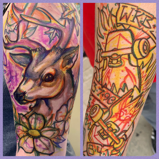 Explore family tree sleeve tattoo ideas, creative tattoo ideas in Augusta, available at Mr. Tattoo