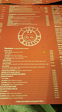 Restaurant Le Kalliste à Nice (le menu)