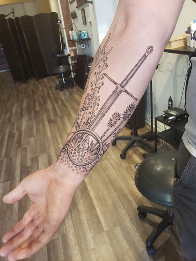 Explore tattoo ideas for grandson, creative tattoo ideas in Portland, available at Dire Wolf Tattoo Studio