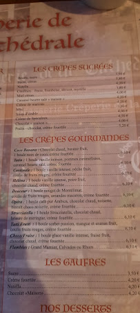Crêperie de la Cathédrale à Limoges menu