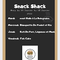 Restaurant Snack Shack à Laval - menu / carte
