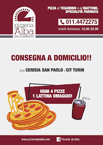 Menu / carte de Da Alba à Turin