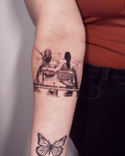 Explore once upon a time tattoo ideas, creative tattoo ideas in Kissimmee, available at Fallen Sparrow Tattoo Co