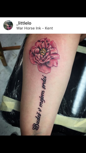 Explore men's words tattoo ideas, creative tattoo ideas in Kent, available at War Horse Ink