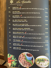 Aim Thaï à Versailles menu