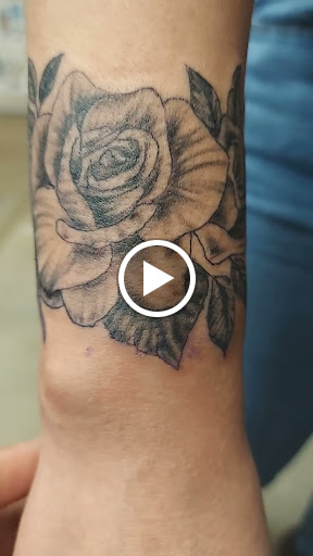 Explore barber pole tattoo ideas, creative tattoo ideas in Odessa, available at Little Dragon Tattoos Studio
