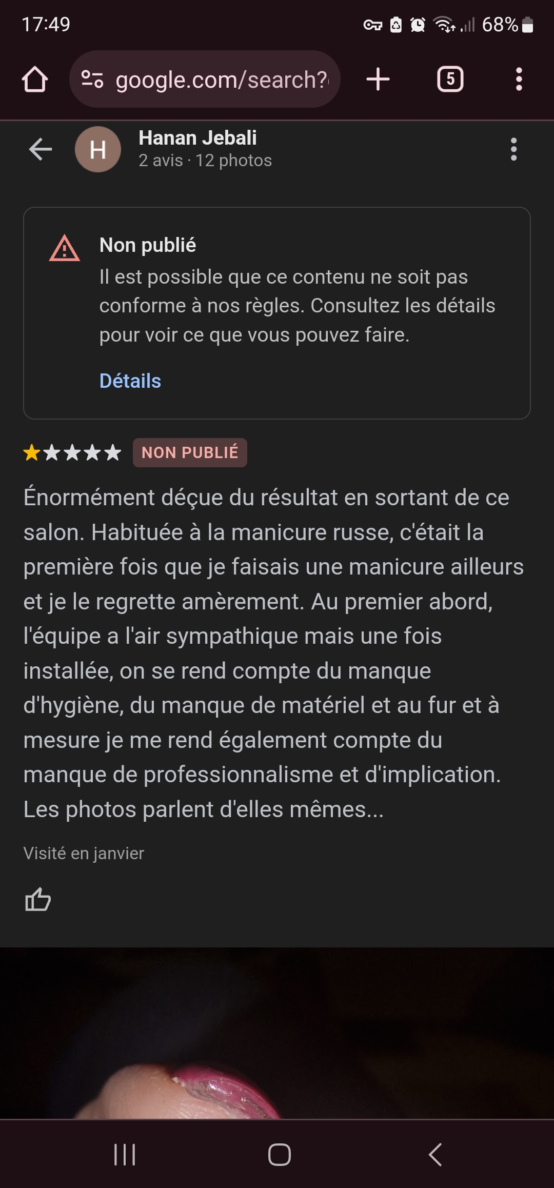 Photo n° 5 de l'avis de HANAN.E fait le 23/02/2024 à 16:57