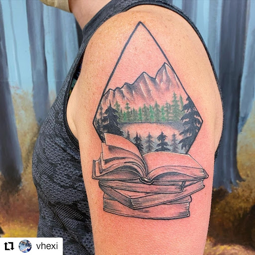 Explore unique sleeve tattoo ideas, creative tattoo ideas in Rochester, available at Sacred Heart Studios