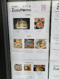 Menu / carte de Zuzuttomo - Original Ramen Noodles from 日本 à Paris