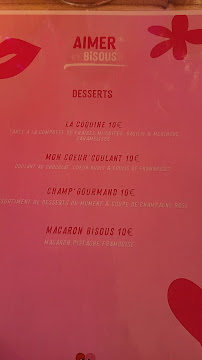 Carte du Bisous Restaurant à Toulon