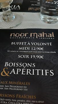 Menu / carte de Noor mahal à Pontoise