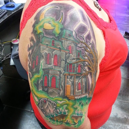 Explore cute cover up tattoo ideas, creative tattoo ideas in Baldwin, available at Salvation Tattoo