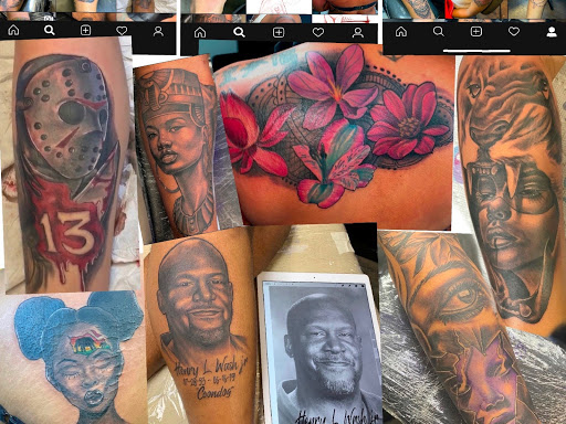 Explore tattoo ideas for men leg, creative tattoo ideas in Kansas City, available at Black Stone Tattoos