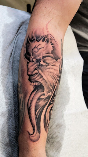 Explore mens infinity tattoo ideas, creative tattoo ideas in Kalispell, available at Swindler Ink