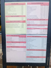 Menu / carte de Kebab Tacos ÖndergroÜnd (frites maison) et (viandes halal) à Pontivy