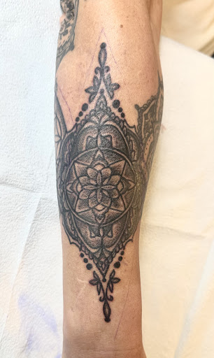 Explore sleeve tattoo idea, creative tattoo ideas in Raleigh, available at Conspiracy Ink Tattoos