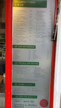 Carte du Pizza Teigmeister à Berlin