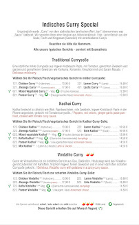 Indisches Restaurant Swagat à Kirchheim unter Teck menu