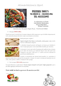 Carte du Pizzeria Tony's à Cognento