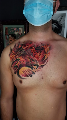 Explore jackalope tattoo ideas, creative tattoo ideas in Albuquerque, available at Golden Needle Tattoo Studio